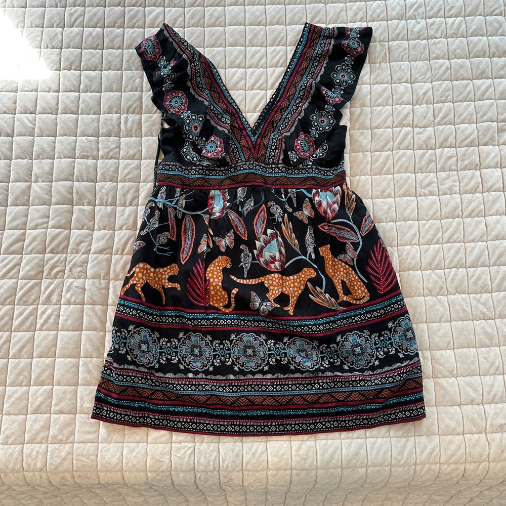 Anthropologie Dress With Leopard Print